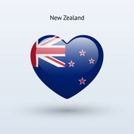 Love New Zealand symbol Heart flag icon