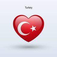 Love Turkey symbol Heart flag icon