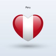Love Peru symbol Heart flag icon