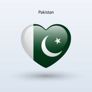 Love Pakistan symbol Heart flag icon
