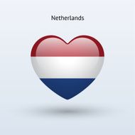 Love Netherlands symbol Heart flag icon