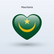 Love Mauritania symbol Heart flag icon