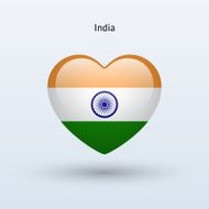 Love India symbol Heart flag icon