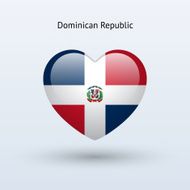 Love Dominican Republic symbol Heart flag icon