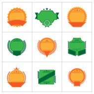 Set of flat badges and ribbons