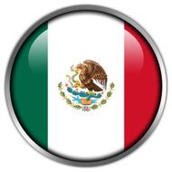 Mexico Flag glossy button N2