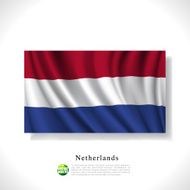 Netherlands waving flag isolated against white background vector illustration
