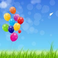 Color Glossy Balloons Background Vector Illustration N48