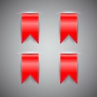 Realistic Ribbon Set Isolated On Grey Background