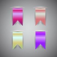 Realistic Ribbon Set Isolated On Grey Background N2