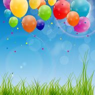 Color Glossy Balloons Background Vector Illustration N60