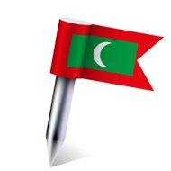 Vector Maldives flag isolated on white Eps10