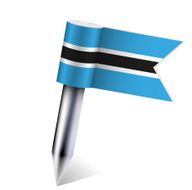 Vector Botswana flag isolated on white Eps10