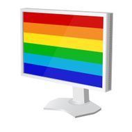 lcd tv monitor with pride flag