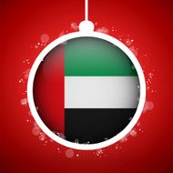 Merry Christmas Red Ball with Flag Emirates