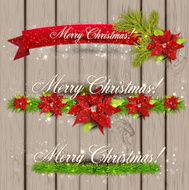 Set of Ribbons Labels Tags &quot;Merry Christmas N4