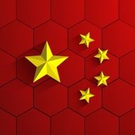 Abstract China Football Team Flag