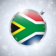 Merry Christmas Silver Ball with Flag South Africa N4