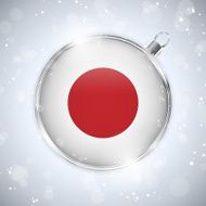 Merry Christmas Silver Ball with Flag Japan N4