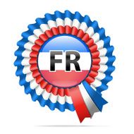 France flag rosette ribbon Vector national badge FR