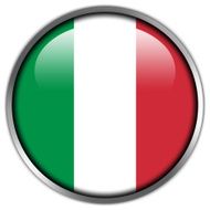Italy Flag Glossy Button N3