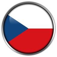 Czech Republic Flag glossy button