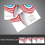 American Flag 4th july business card set wave vector