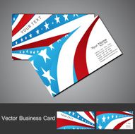 American Flag 4th july business card set wave design vector N2