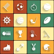 Set of vector sport icons in flat design N3