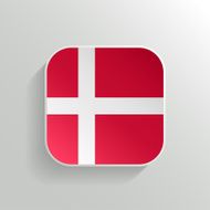 Vector Button - Denmark Flag Icon