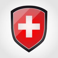 Shield with flag inside - Swiss