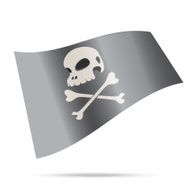 skull human pirate flag isolated N2