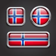 Norway flag glass buttons N2