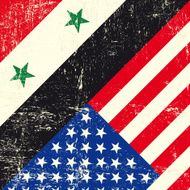 Syria and usa grunge flag