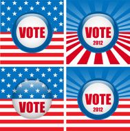 Vote Buttons Set of four with Background N2
