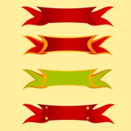 Red green ribbon set
