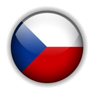 Flag of Czech Republic button vector
