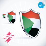 I Love Sudan Flag Illustration