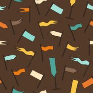 Pattern with hand drawn flags