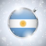 Merry Christmas Silver Ball with Flag Argentina N4