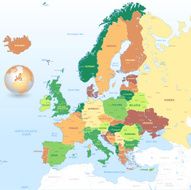 Europe Classic Color High Detail Map