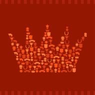 Trophies and awards icons in the form of crown