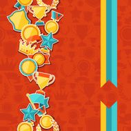 Seamless pattern with trophy and awards stickers