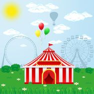 circus tent on nature