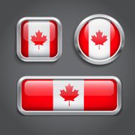 Canada flag glass buttons