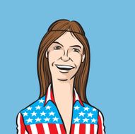 cartoon american hippie