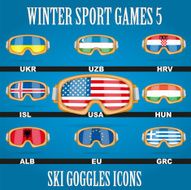 Icon goggles with flag of world N4