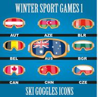 Icon goggles with flag of world N5
