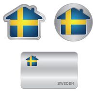 Home icon on the Sweden flag