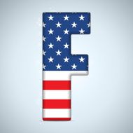 USA Independence Day Alphabet Letters N17